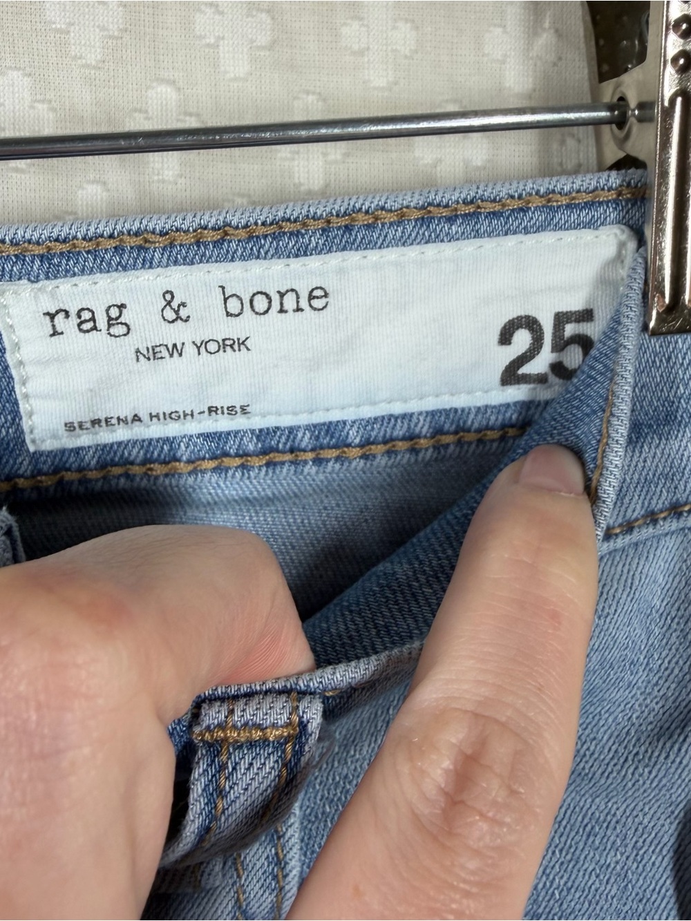 Rag & Bone Light Wash Serena High Rise Wide Leg Jeans - Picture 3 of 5